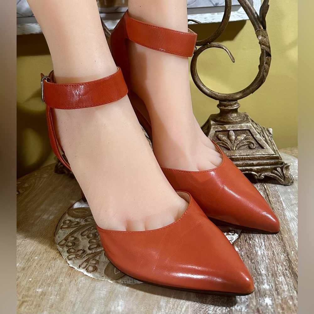 Nine West  “Suzyo” Heels with Ankle Strap and Pointed Toe. Size 8